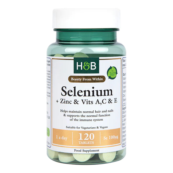 Holland & Barrett Selenium + Zinc & Vits A, C & E 120 Tablets Selenio
