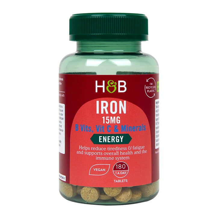 Hierro 15mg + Vitamina B, Vitamina C y Minerales - 180 Comprimidos