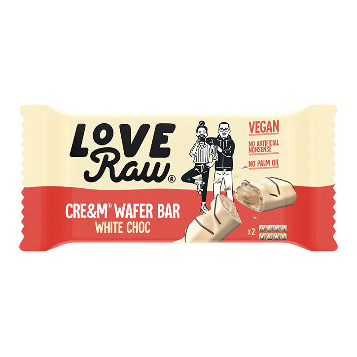 Love Raw 2 Vegan White Chocolate Cre&M Wafer Bars 44G